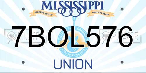 7BOL576 Mississippi License Plate