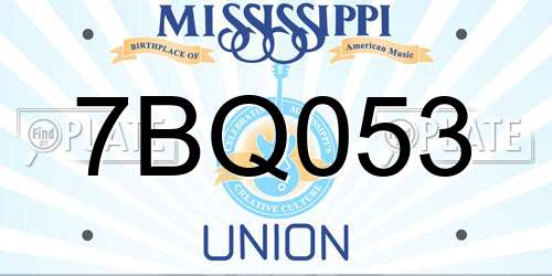 7BQ053 Mississippi License Plate