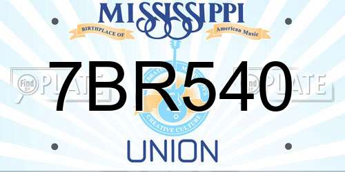 7BR540 Mississippi License Plate