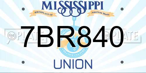 7BR840 Mississippi License Plate