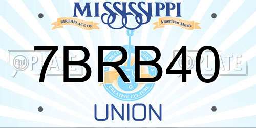 7BRB40 Mississippi License Plate