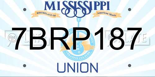 7BRP187 Mississippi License Plate