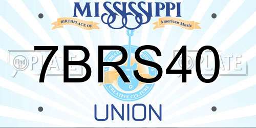 7BRS40 Mississippi License Plate