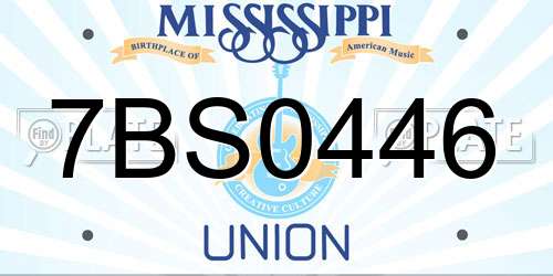 7BS0446 Mississippi License Plate