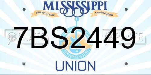 7BS2449 Mississippi License Plate