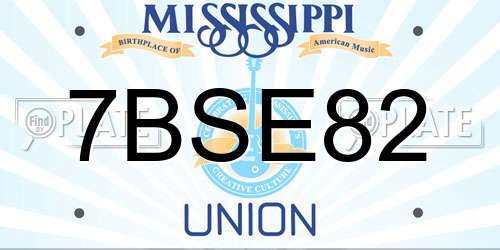 7BSE82 Mississippi License Plate