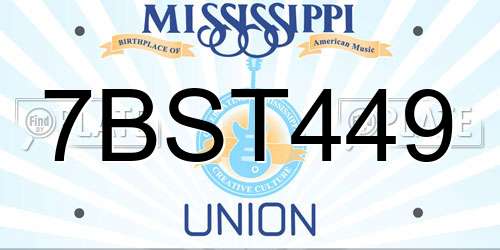 7BST449 Mississippi License Plate