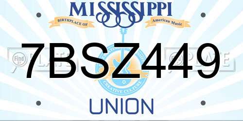 7BSZ449 Mississippi License Plate