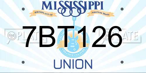 7BT126 Mississippi License Plate