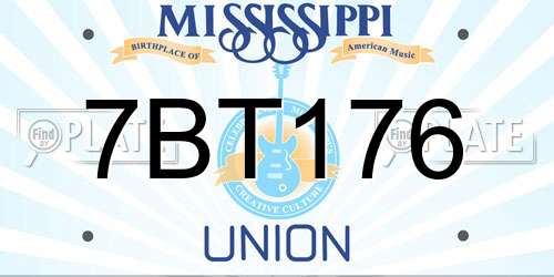 7BT176 Mississippi License Plate