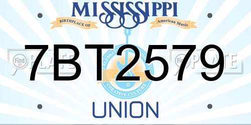 7BT2579 Mississippi License Plate