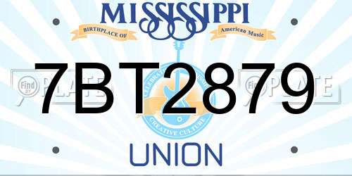7BT2879 Mississippi License Plate