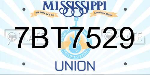 7BT7529 Mississippi License Plate