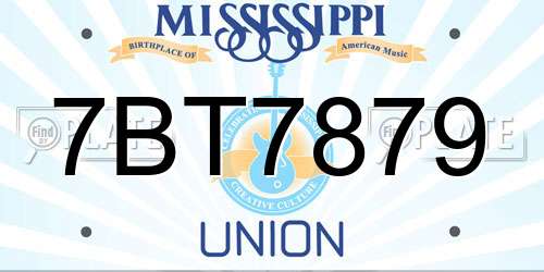 7BT7879 Mississippi License Plate