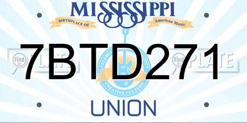 7BTD271 Mississippi License Plate