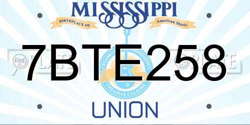 7BTE258 Mississippi License Plate