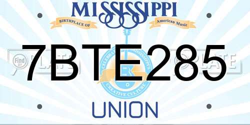 7BTE285 Mississippi License Plate