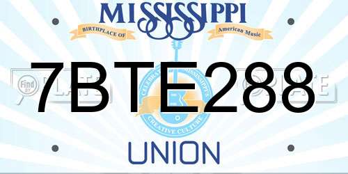 7BTE288 Mississippi License Plate