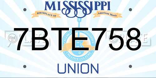 7BTE758 Mississippi License Plate