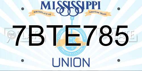 7BTE785 Mississippi License Plate