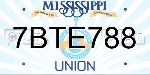 7BTE788 Mississippi License Plate