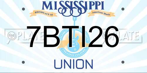 7BTI26 Mississippi License Plate