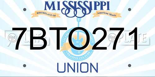 7BTO271 Mississippi License Plate