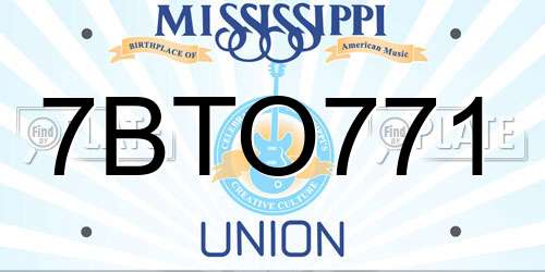 7BTO771 Mississippi License Plate
