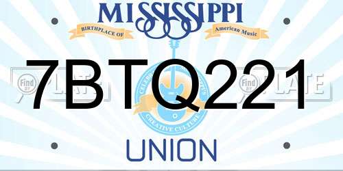 7BTQ221 Mississippi License Plate