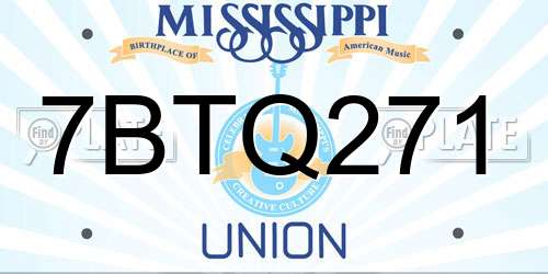 7BTQ271 Mississippi License Plate