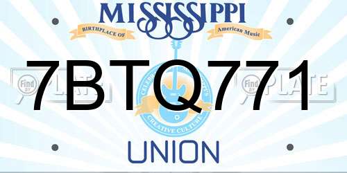 7BTQ771 Mississippi License Plate