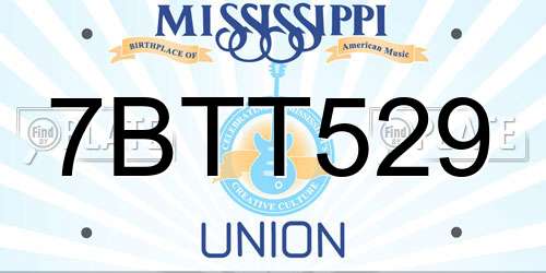 7BTT529 Mississippi License Plate