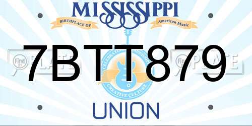 7BTT879 Mississippi License Plate