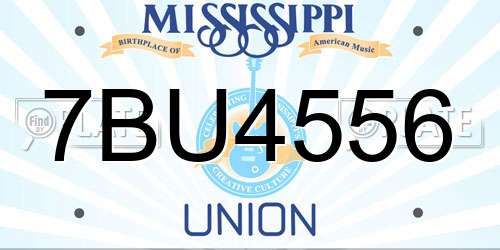7BU4556 Mississippi License Plate