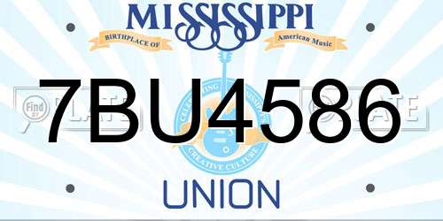 7BU4586 Mississippi License Plate