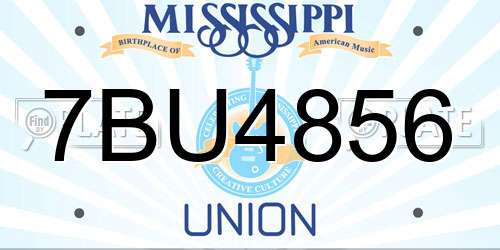 7BU4856 Mississippi License Plate