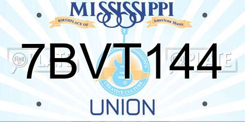 7BVT144 Mississippi License Plate