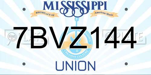 7BVZ144 Mississippi License Plate