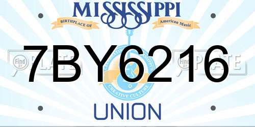 7BY6216 Mississippi License Plate