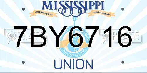 7BY6716 Mississippi License Plate