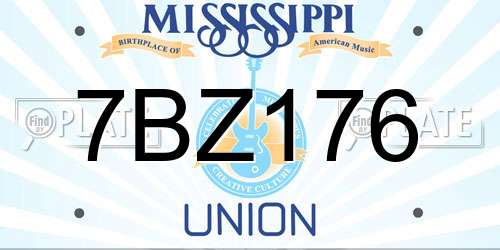 7BZ176 Mississippi License Plate