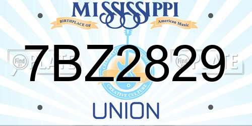 7BZ2829 Mississippi License Plate