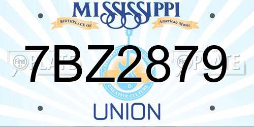 7BZ2879 Mississippi License Plate