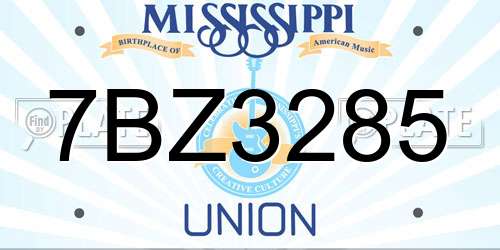 7BZ3285 Mississippi License Plate