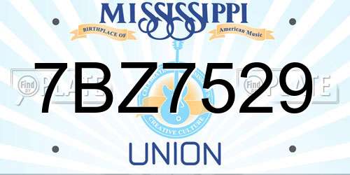7BZ7529 Mississippi License Plate