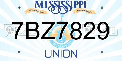 7BZ7829 Mississippi License Plate