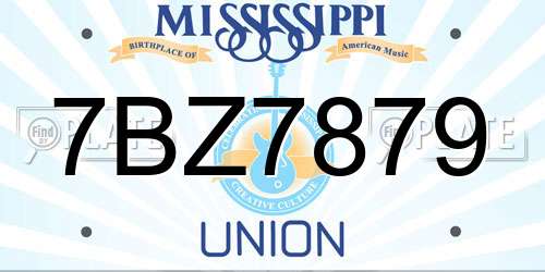 7BZ7879 Mississippi License Plate