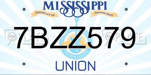 7BZZ579 Mississippi License Plate