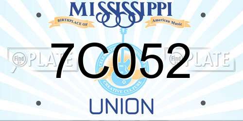 7C052 Mississippi License Plate