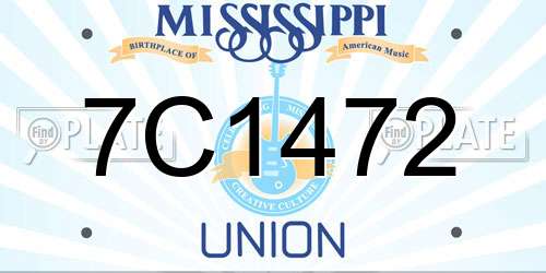 7C1472 Mississippi License Plate